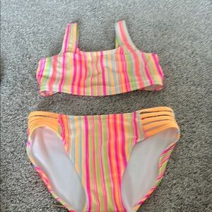 Art Class Vibrant Striped Kids Bikini